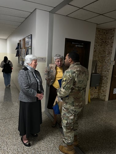 Dontae, Sr. Kathy, Sr. Pat