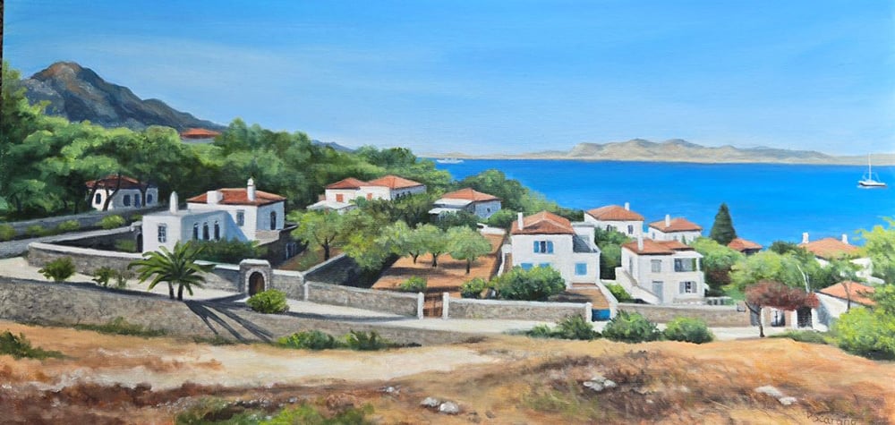Scarano_Pat_View from Hydra-10inx20in-Oil-on-linen 1