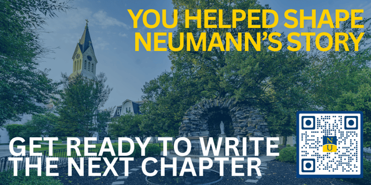 Neumann-university-you-helped-shape-our-story-write-next-chapter-image-of-neumann-campus-link-to-give