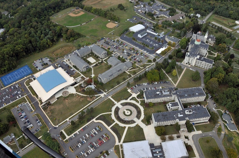 Aerial View of Neumann University, Our Lady of Angels Convent, and Assisi House