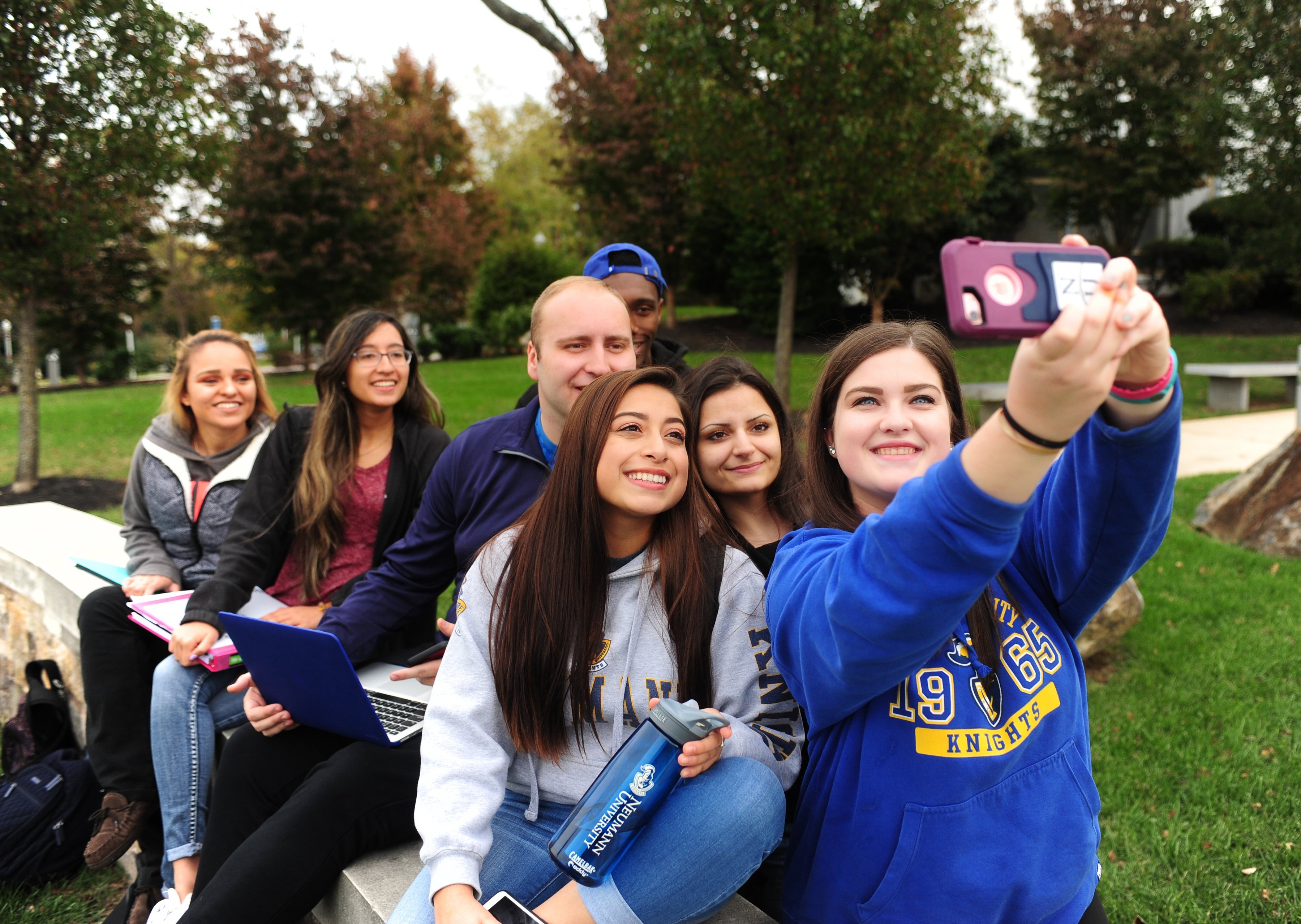 university students on campus